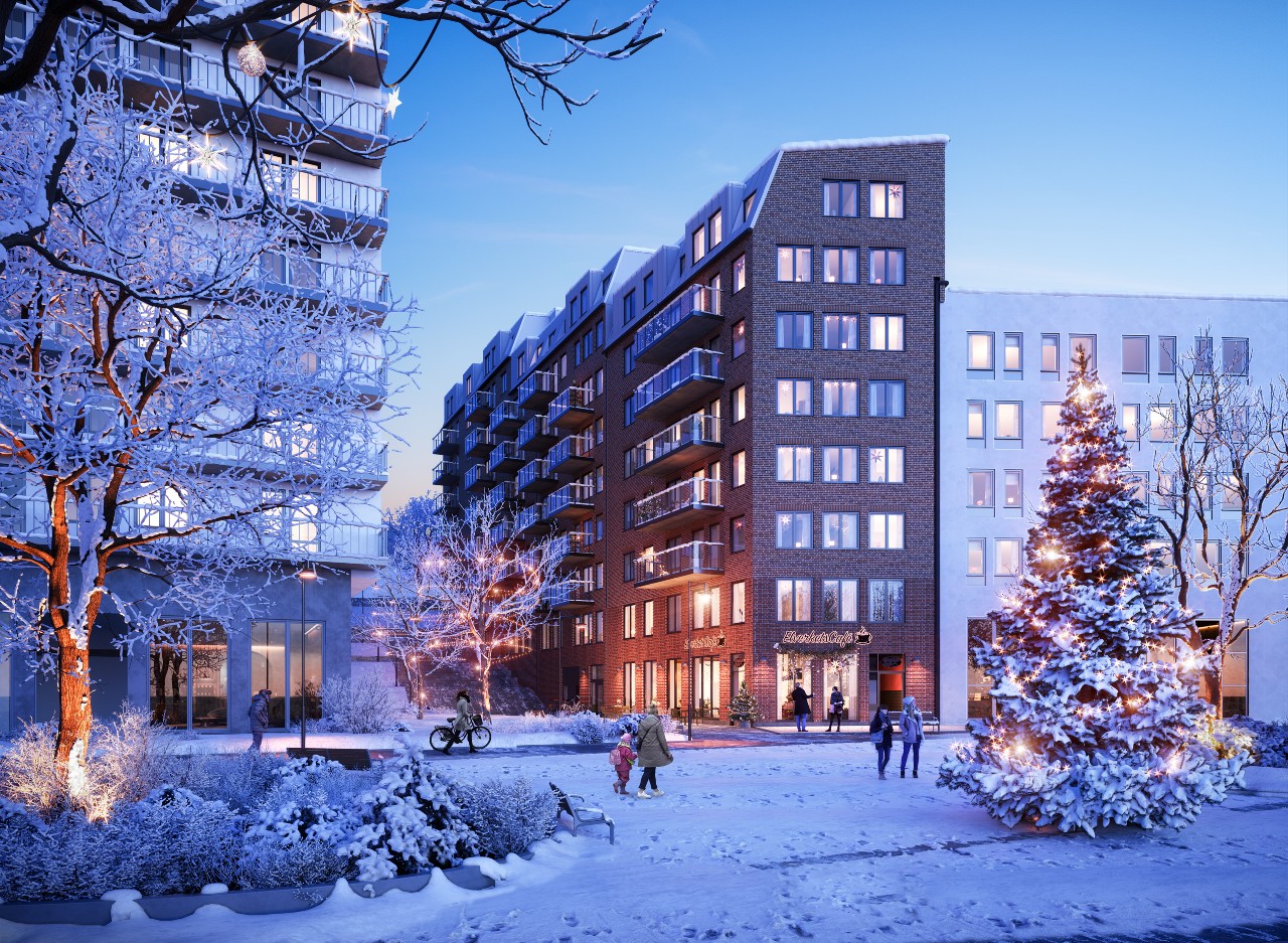 OBOS projekt Elverkshuset i Nacka. Foto: OBOS