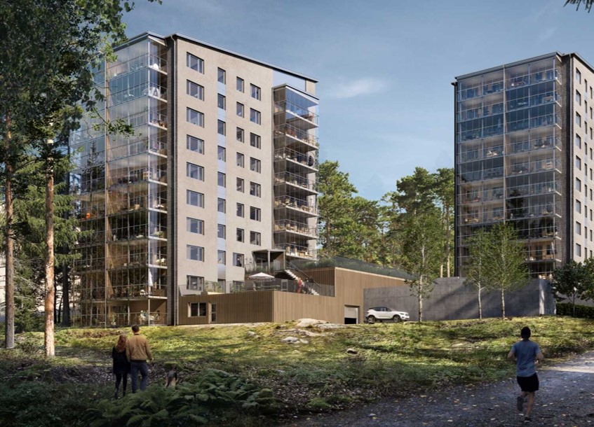 NCC:s projekt på Getberget i Skellefteå. Foto: NCC