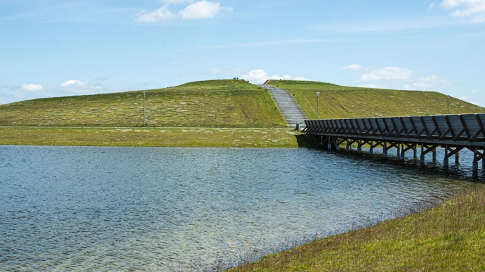 Gösse kulle med dagvattendamm, Kunskapsparken. Foto: Lunds kommun