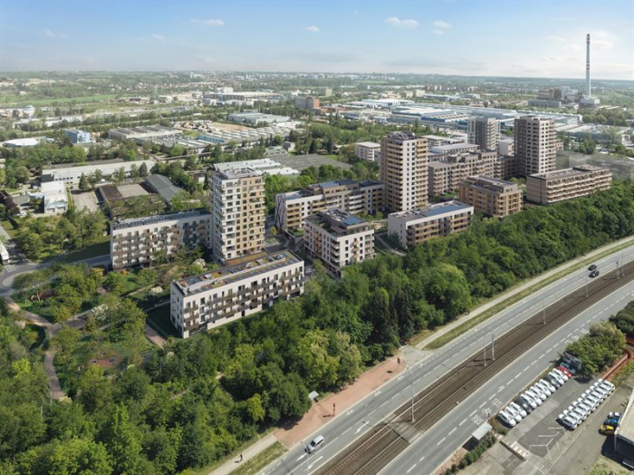 Skanska bygger bostadsomr&aring;det Habitat i Prag. Bild: Skansa